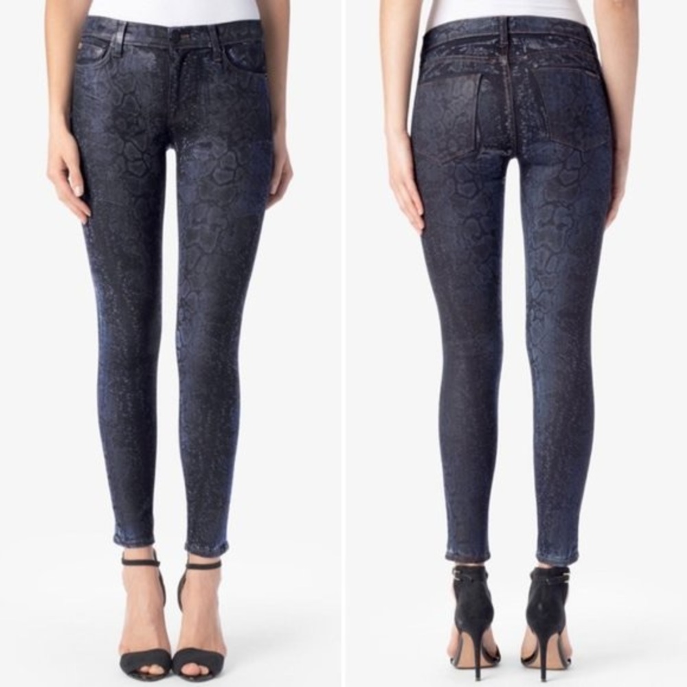 Hudson Nico Super Skinny Midrise Snakeskin Jeans